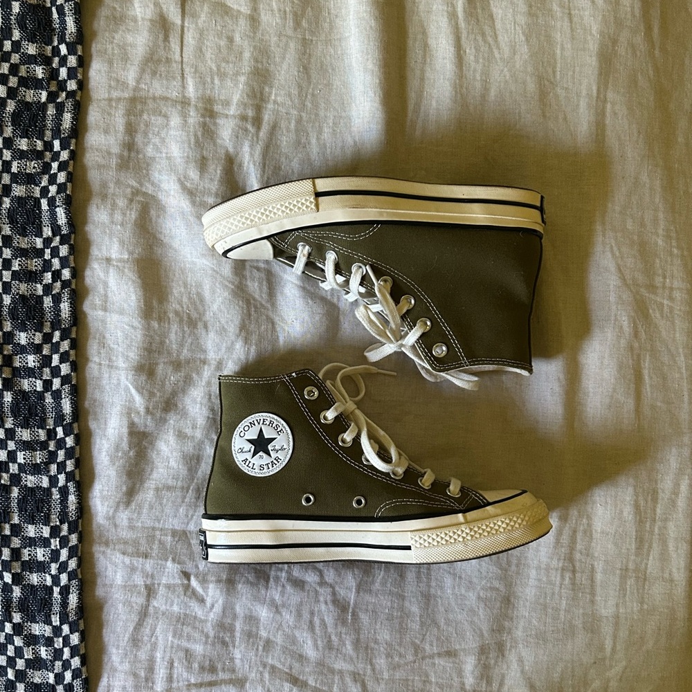 converse olive high-tops